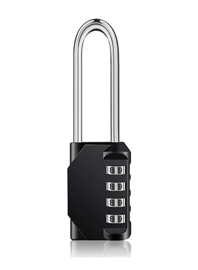 ANZAILALA Number Lock Long Neck Combination Lock 4 Digit Cable Lock for Door, Lockers, Case, Toolbox (L Size, Black) - Image 1